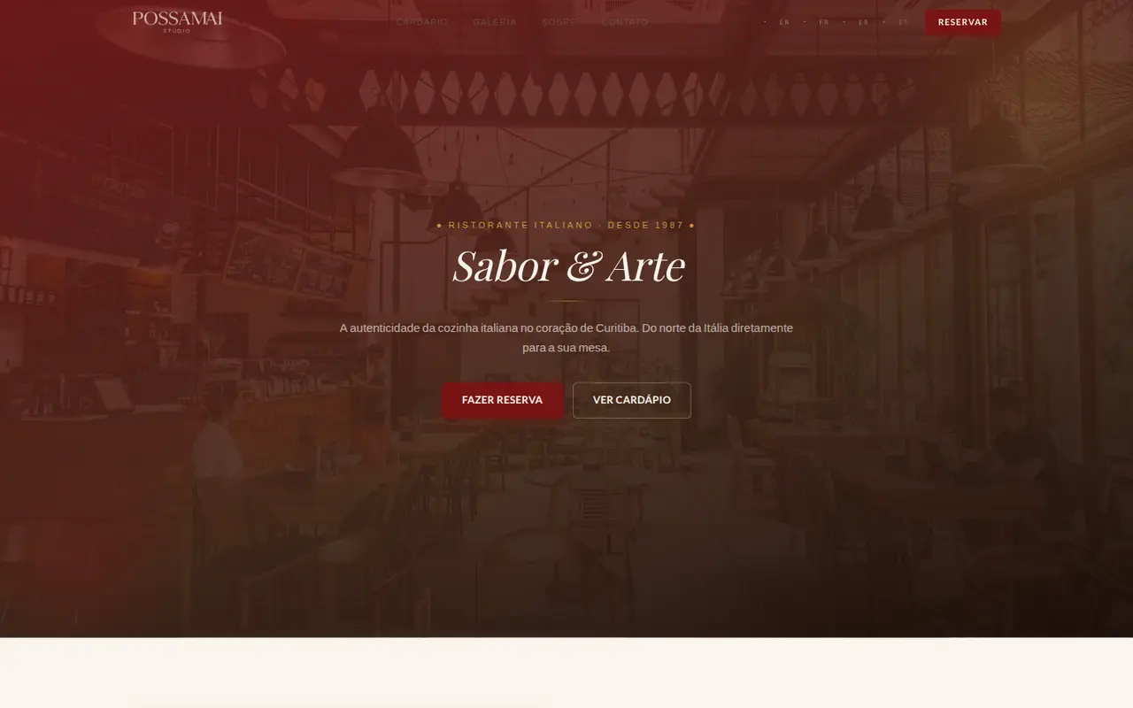 Italian Restaurant — Experiência Gastronômica